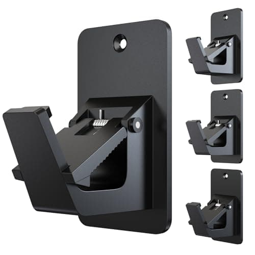BMONATY Adhesive No Drill Curtain Rod Brackets - Heavy Duty 30LB Holders for Bathroom Bedroom Kitchen, Universal Damage-Free Window Rod Hooks with Nail-Free Installation (4PC Black) - Image 1