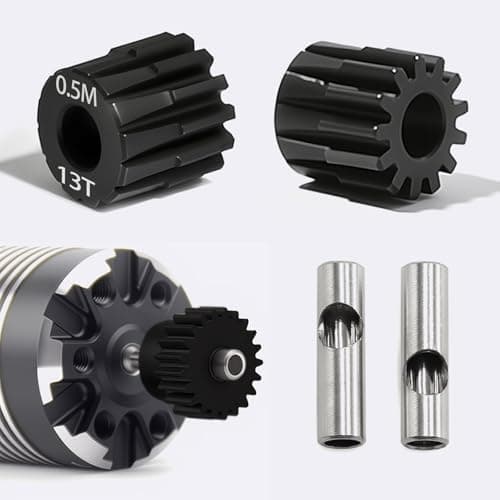 0.5M Pinion Gear 13T Hardened Steel 3.175mm Bore with 2.3mm Adapter, Precision Motor Gear for ARRMA 1/14 Typhon 1/16 Mojave 1/18 Granite, Losi 1/12, 0.5Mod Gear 13T-27T for HOBBYWING Motors - Thumbnail 4