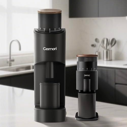Portable Electric Burr Coffee Grinder,Wirsh Geimori T38 with 3600mAh Battery& Stepless Adjustment for Espresso,Pour Over,French Press, Single Dose, Fast USB-C Charging,Travel & Home Use,Black - Thumbnail 6
