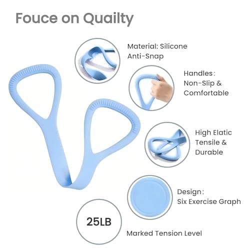 Resistance Bands for Working Out 6 Pack Resistance Bands for Arms,Elastic Pilates Flexbands for Physical Therapy Yoga, Stretch Exercice Loop Bands for Booty Legs - Thumbnail 5