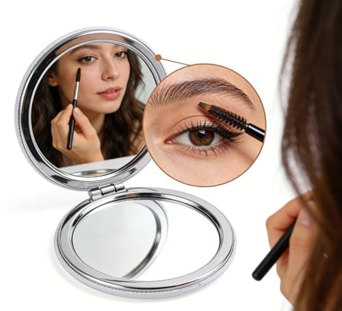 CHENGXINXINXI 2 Pieces of Personalized Engraved mini Portable Double-Sided Makeup Mirror, which can be Engraved with Birthday Flowers and Names. It is a for Young Girls and Female Friends. - Thumbnail 4