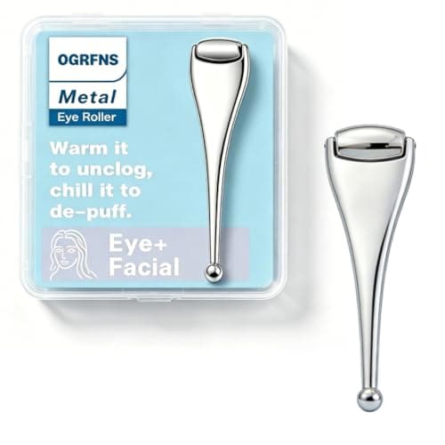 OGRFNS Metal Eye Roller for Puffy Eyes & Dry Eye Relief - Manual Warm & Cold Eyelid Massager for Stye, Chalazion & MGD Support, Meibomian Gland Compress for Meibum Flow & Eye Relaxation