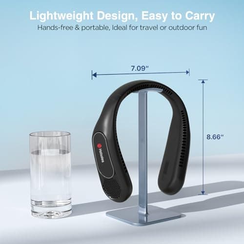 Hotsales Neck Fan, Hands Free Bladeless Neck Fans Portable Rechargeable, 6000 mAh Battery Operated Wearable Personal Fan, Cooling Neck Fan, 3 Speeds, USB Fan Gifts for Men, Women, Travel, Outdoor - Thumbnail 6