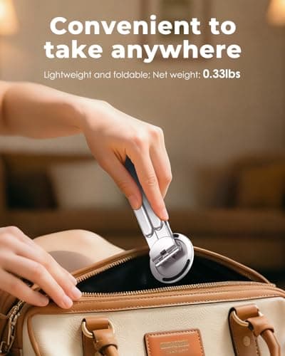 Viozon Portable Laptop Stand for Desk, Foldable Adjustable Computer Riser with Magnetic Phone Holder, Aluminum Laptop Stand for 10–16” Laptops & 4–13” Phones/Tablets (Silver) - Thumbnail 4