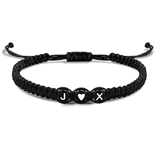 Btysun Valentine's Day Gifts for Her Link Bracelets for Women Initial J&X Birthday Wedding Letter Charm Bracelets for Teens Christmas Jewelry - Image 1