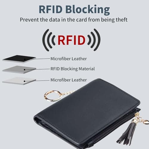 Gostwo Small Wallets for Women, Stylish Womens Wallet with ID Window, Zippered Coin Pocket and Tassel. Cute RFID Wallet for Women, ideal for Teen Girls, Commuters, and Women for Daily Use - Thumbnail 2