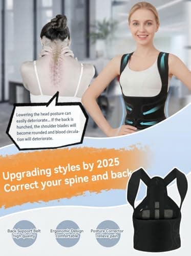 KAJICOO Posture Corrector for Women & Men, Back Brace Adjustable Full Back Support - Shoulder Straightener for Upper & Lower Back Pain Relief, Scoliosis, Hunchback, Hump, Thoracic Spine Correc (Medium) - Thumbnail 3