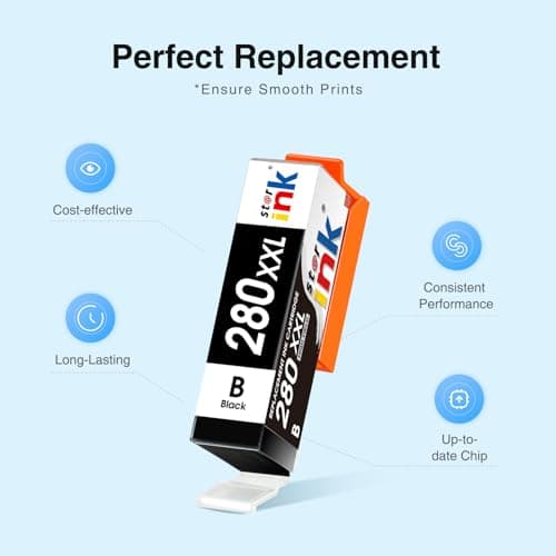 st@r ink Compatible Ink Cartridge Replacement for Canon PGI-280 XXL 280XXL PGBK for Pixma TR8620 TR8620a TR8520 TR7520 TS9120 TS8320 TS8220 TS6120 TS6220 TS6320 Printer(2 Packs) - Thumbnail 4
