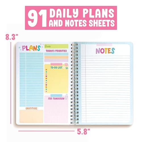 Undated Daily Planner Notebook - Undated Planner Notebooks, Daily To Do List Planners, To Do List Notebook for Work Organization, Day Schedule Planners for Kids and Adults - Thumbnail 5