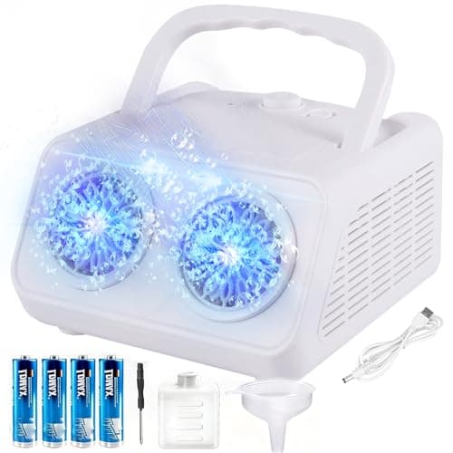 Bttyu Bubble Machine with Dual Motors, 20,000+ Bubbles Per Minute, USB-C or AA Battery Powered,Leak-Proof Sealed Bottle,Portable Bubble Maker for Birthday Party Pool Wedding Outdoor - Image 1