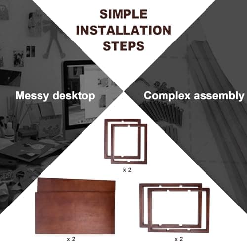 Desk Shelves Desktop Organizer Shelf - No Assembly Needed Holds 130lbs for Top of Desk Organizers and Accessories Corner Bookshelf Table Top Shelving in Office, Books, Bathroom Storage--Walnut Colour - Thumbnail 5