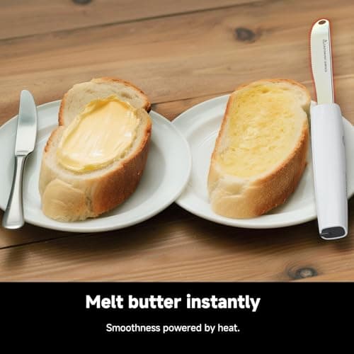 SEAINGO Heating Butter Knife Spreader - Rechargeable, Electric, Cordless, Heats up in 6 Seconds, Nonstick Stainless Steel Blade, ON/OFF Safety Lock Switch, 2 Warming Mode Can Quickly Melt Cold Hard Butter, Coconut Oil, Cream, Jam, Mustard, for Kitchen Restaurant Party - Thumbnail 3