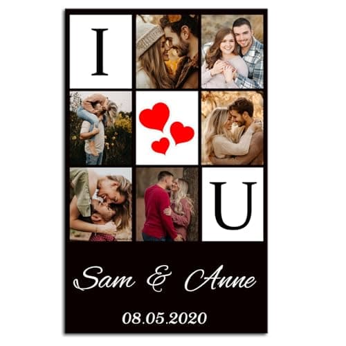 ZHIYYHAO Customize 6 Picture Collage Canvas Wall Art Personalized Multi Pictures Prints to Canvas Wall Art for Kids Family Lover Wedding Anniversary (CF-15, 30.00L X20.00W'')
