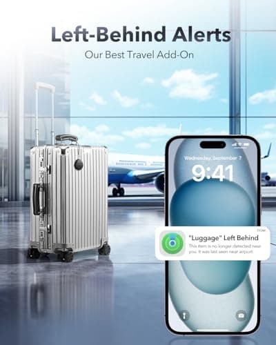 Air Tracker Tags-4 Pack for Apple Find My (iOS Only), Official MFi Certified, Mini Bluetooth Key Finder Locator with Sound, Smart Luggage Tracker for iPhone, Suitcases, Backpack, Wallet, Bike - Thumbnail 5