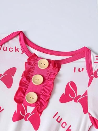 Baby Newborn Knotted Gown, Soft Breathable Viscose from Bamboo for Infant Home Coming Outfit, Knotted Gown with Headband (Pink Lucky Bow, Newborn) - Thumbnail 2