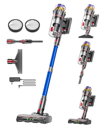 Cordless Vacuum Cleaner, 600W/55Kpa 70mins Stick Vacuum with Anti-Tangle Brush&Touch Screen,6-in-1 Vacuum Cleaners for Home,Hardwood Floors,Pet Hair,Carpet