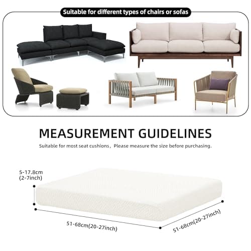 SUKAIKEQA Outdoor Cushion Covers Set,8PCS Jacquard Patio Furniture Couch Seat Slipcovers, Replacement for Sofa Sectional Chair(Cover，Only) - Thumbnail 2