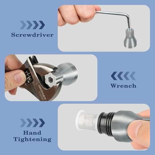 Brolena 3-in-1 Filter Removal Tool & 2 Inlet Filters Kit Compatible with Rinnai Water Heaters, Works with Power Drivers, Wrenches or Hand Grip for Easy Maintenance - Thumbnail 6