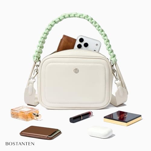 BOSTANTEN Small Crossbody Bags for Women Vegan Leather Shoulder Purses Trendy Small Handbags with Paracord Strap - Thumbnail 4