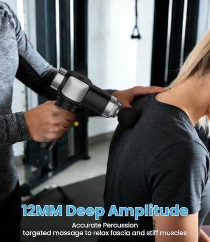 COOJOK® Massage Gun Deep Tissue, Handheld Electric Muscle Massager with 6 Massage Heads, 30 Speed Levels, Percussion Massager Gun for Pain Relief, Back Massager for Athletes Men Women - Thumbnail 6