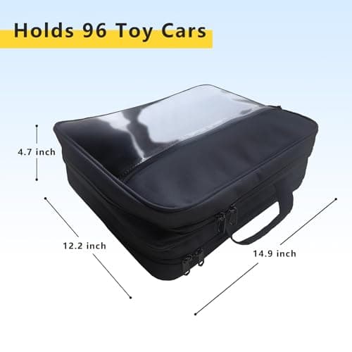 Mi Ya Mi Lai 96 Toy Cars Storage Case Compatible with Hot Wheels, Hotwheel Carrying Case for Hot Wheels Car,Matchbox Cars,Mini Toys.Hot Wheel Storage Case,(Black Bag Only) - Thumbnail 2