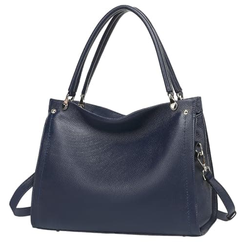 KOGTLA Medium Genuine Leather Tote Handbags for Women, Ladies Soft Satchel Shoulder Purses, Two-Handle Hobo Bags - Image 1