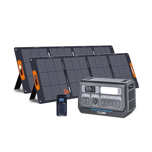 ALLWEI LiFePO4 Solar Generator 2400W with 2x 200W Solar Panels