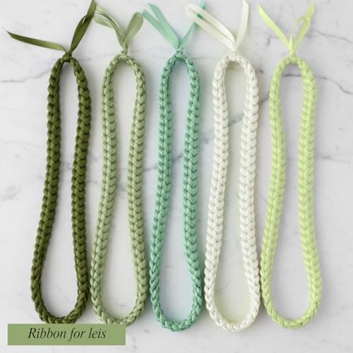 woric Double Faced Green Satin Ribbon 3/8 Inch x 5 Rolls Total 50 Yards Sage Green Wedding Ribbon Floral Bouquet Ribbons for Crafts Cake Bows Graduation Leis Class of 2026 - Thumbnail 6