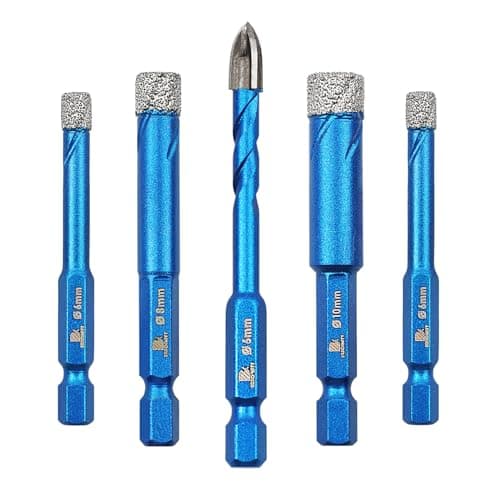 Diamond Drill Bit - BRSCHNITT 1/4 1/4 5/16 3/8 inch Masonry Drill Bits Set for Porcelain Tile Ceramic Stone Granite Marble,Hex Shank Diamond Hole Saw Drill Bit(5pcs/Pack). - Image 1
