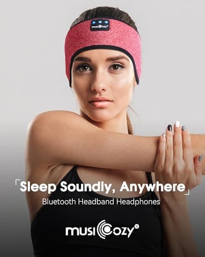 MUSICOZY Sleep Headphones Sleep Mask Bluetooth Headband Wireless Music Headband Headphones Earbuds for Side Sleepers Women Men Workout Running Cool Gadgets - Thumbnail 6