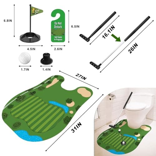 Toilet Golf Gifts for Men, Father‘s Day Gifts from Daughter Son Golf Game, Anniversary Birthday Gift for Men Dad Him Husband Boyfriend, Funny Gamer Toilet Game, Gag Gift for Him Who Have Everything - Thumbnail 5