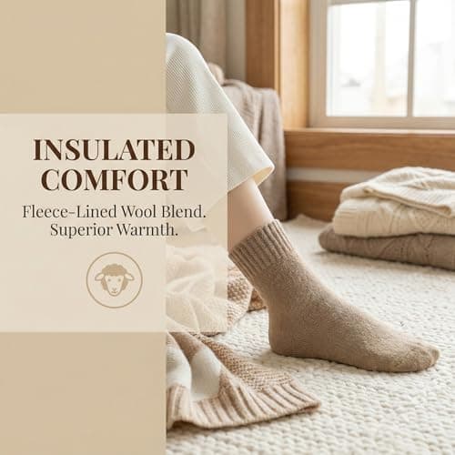 BSHITWO Soft Fleece Lined Crew Socks, 3 Pack - Thumbnail 3