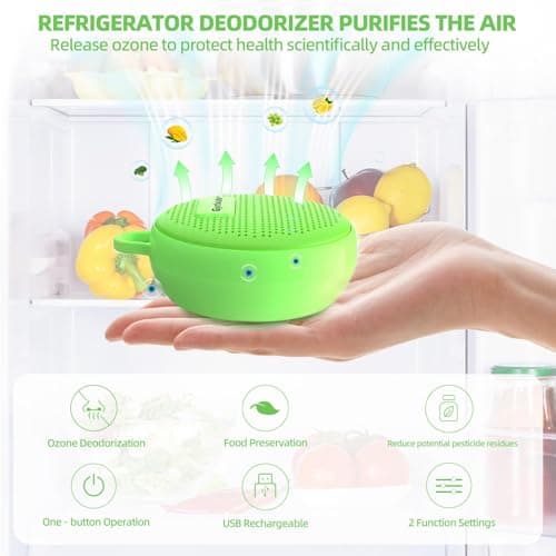 Refrigerator Deodorizer, Fridge Deodorizer Long Lasting Odor Eliminator for Fridge,Kitchen Gadgets Charcoal Air Purifier Odor Eliminator for Closet, Green - Thumbnail 2