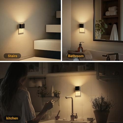 JandCase Night Light, Automatic Night Lights Plug into Wall, 2 Pack Modern Night Lights with Auto Light Sensor, 3000K Brightness Adjustable Nightlight for Kids Bathroom Hallway Kitchen Bedroom Decor - Thumbnail 6