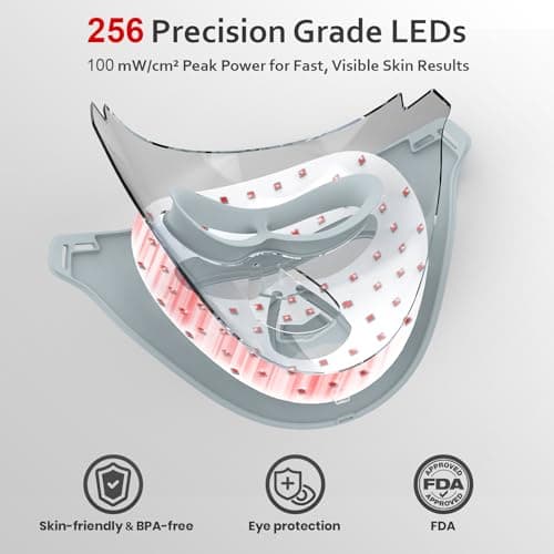 Red Light Therapy for Face,Red Light Mask with 850nm NIR, 4 Light Modes LED Light Therapy Mask,3D Stylish LED Mask Skin Care at Home,Valentines & Mother's Day Gift Idea for Women Mom Wife - Thumbnail 2