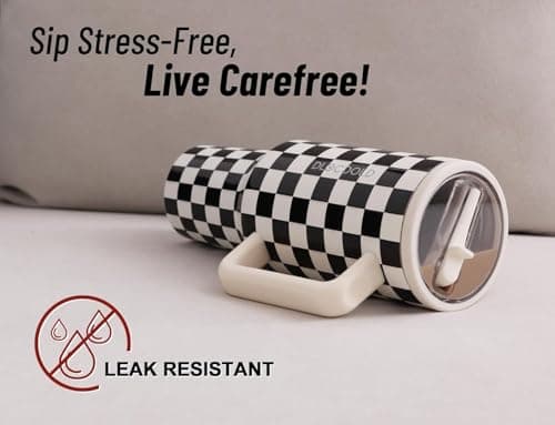 DLOCCOLD 40 oz Tumbler with Handle & Flip Straw, Car Cup Holder Friendly, Leak Resistant Water Bottle, Reusable Insulated Modern Stainless Steel Tumbler, Gifts for Women & Men, Pink Sugar - Thumbnail 3