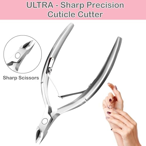 Cuticle Trimmer Cuticle Nippers, Durable Cuticle Cutter, Salon Toe Nail Cuticle Clippers, Stainless Steel Cuticle Remover Cuticle Scissor, Pedicure Manicure Tools for Fingernails and Toenails - Thumbnail 3