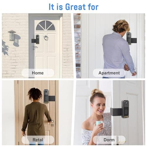 Anti Theft Blink Doorbell Mount - Blink Doorbell Camera Mount 2nd Gen No Drill - Metal Blink Front Door Bracket Door Bell Holder for Apartment - Thumbnail 6