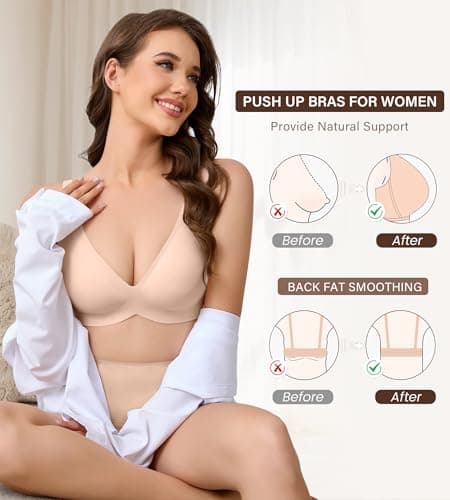 DEANGELMON Wireless Bras for Women Supportive Mesh Straps Bra Seamless Full Coverage No Underwire Comfort Everyday Bras(Pink,M) - Thumbnail 5
