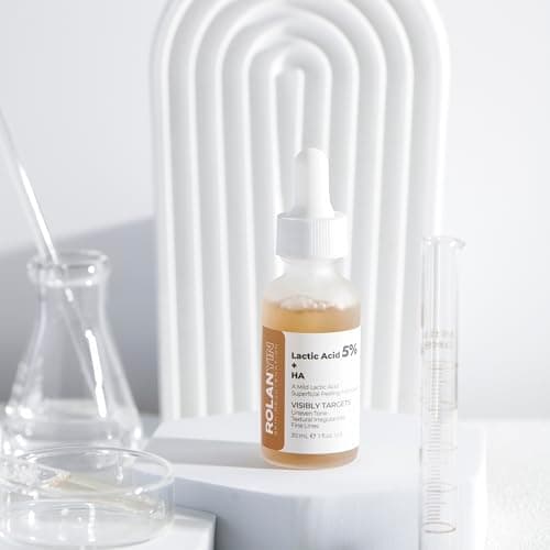 ROLANYIN Lactic Acid 5% + HA Facial Serum for Exfoliating Deep Hydration and Smoothing Skin Texture Nourishing Anti Aging Pore Minimizing Benefits Skin Care - Thumbnail 6