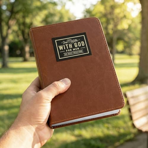 One Minute with God for Men, 365 Days of Daily Prayer Brown Book, 2026 Mens Daily Devotional, Bible Prayer Tracking Diary, Faux Leather Christian Gift Book, Devotionals for Men, Gifts for Father - Thumbnail 3
