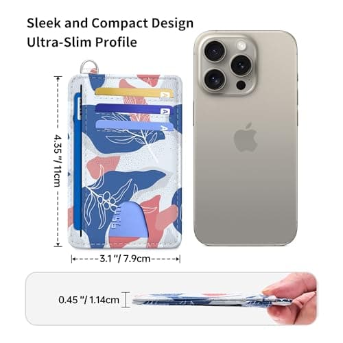 Mayski Slim Wallet, Credit Card Holder for Women, Minimalist Front Pocket RFID Blocking Card Cases, Small Wallet Women Men(Leaves1) - Thumbnail 6