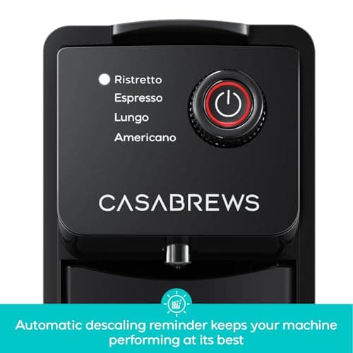 CASABREWS CM7036E Espresso Machine for Nespresso Original Pods, 20 Bar Compact Capsule Coffee Machine with 21 oz Removable Water Tank and 4 Brewing Modes, Mini Espresso Maker for Home or Office, Black - Thumbnail 6