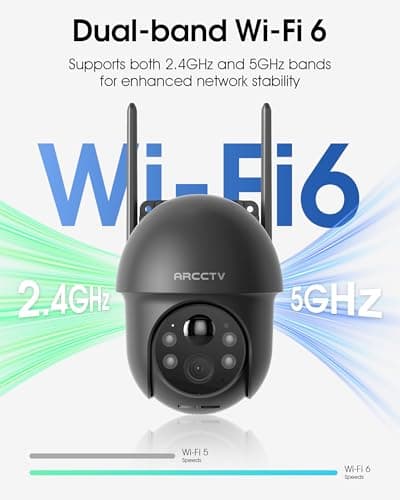 ARCCTV Security Cameras Wireless Outdoor Solar, 4MP 360° View Battery Powered Outdoor Camera, Night Vision with Light, 2-Way Audio, PIR Motion Sensor, 2.4G/5G Dual Band WiFi, SD/Cloud Storage, Grey - Thumbnail 4