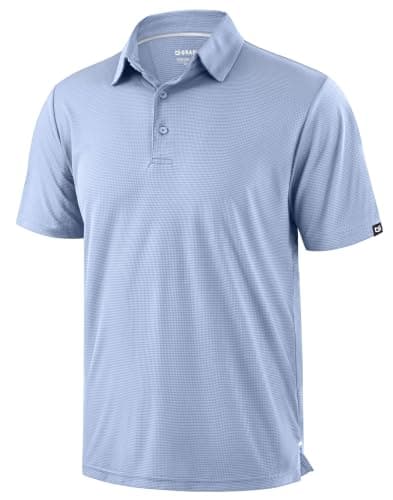 G Gradual Golf Shirts for Men Short Sleeve Dry Fit Moisture Wicking Lightweight Performance Active Sport Summer Collared Mens Polo Shirts(Light Blue,Medium) - Image 1
