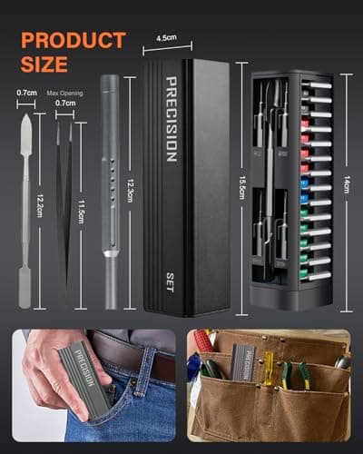 49 in 1 Precision Screwdriver Set, Professional Magnetic Mini Screw Driver with Magnetic Storage Box, Repair Tool Kit for Phone, Computer, Watch, Laptop, Macbook, Ring Doorbell, Eyeglass, Electronic - Thumbnail 6