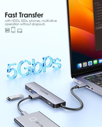 LENTION Laptop Docking Station Dual Monitor 4K@60Hz 7-in-1 USB C Hub Multiport Adapter with PD 100W Fast Charging, 2 USB A 3.0 Ports, SD&Micro SD Card Reader for 2025-2016 MacBook Pro/Air, MacBook Neo - Thumbnail 5