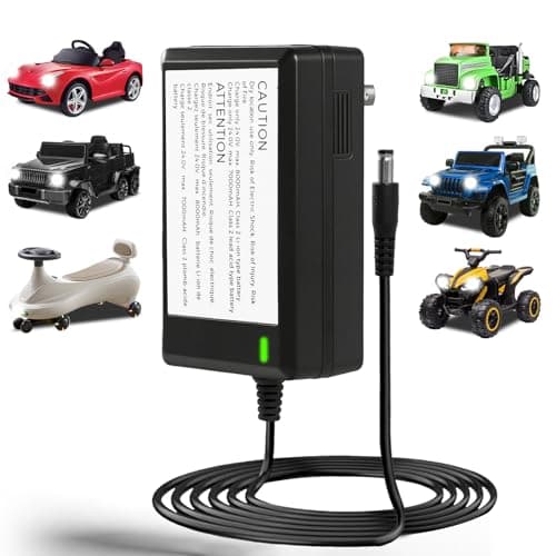 DUSK FLY 24V Battery Charger for Kids Ride on Toys Class 2 Power Supply Power Wheel Charger Universal Charger 6ft Tangle-Free Cord, ETL Safety - Image 1