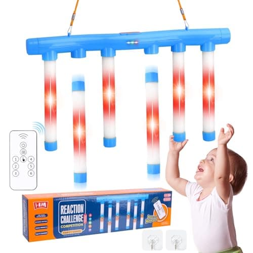 OCES Reflex Stick Game, Reflex Light-Up Sticks Reaction Training Hand Speed Challenge Game, Upgrade Hand Eye Coordination Training Toy Remote Control 3 Adjustable Speed (Light-Up Blue) - Image 1