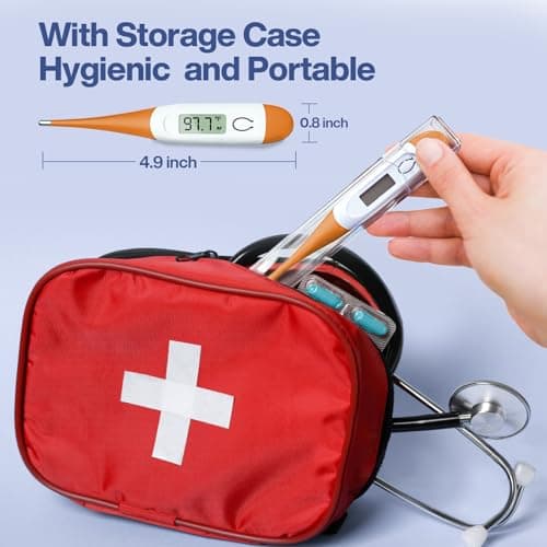Boncare 10 Seconds Digital Thermometer for Adults and Kids - Accurate & Safe Rectal Thermometer for Baby with Fever Alarm, Oral Thermometer (Orange) - Thumbnail 6